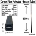 thumbnail image 2 of 4 8mm x 8mm x 1000mm - Pultruded Carbon Fiber - Square Tube-Round Center- RC Hobbies, Drones, Special Projects- RC - 4 Tubes, 2 of 8