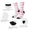 thumbnail image 3 of Rateoe Breast Cancer Pink Ribbons Awareness (2) for Women Casual Calf Socks - Cute Crew Socks - Thin Soft Above Ankle Socks Size 5-11, 3 of 6