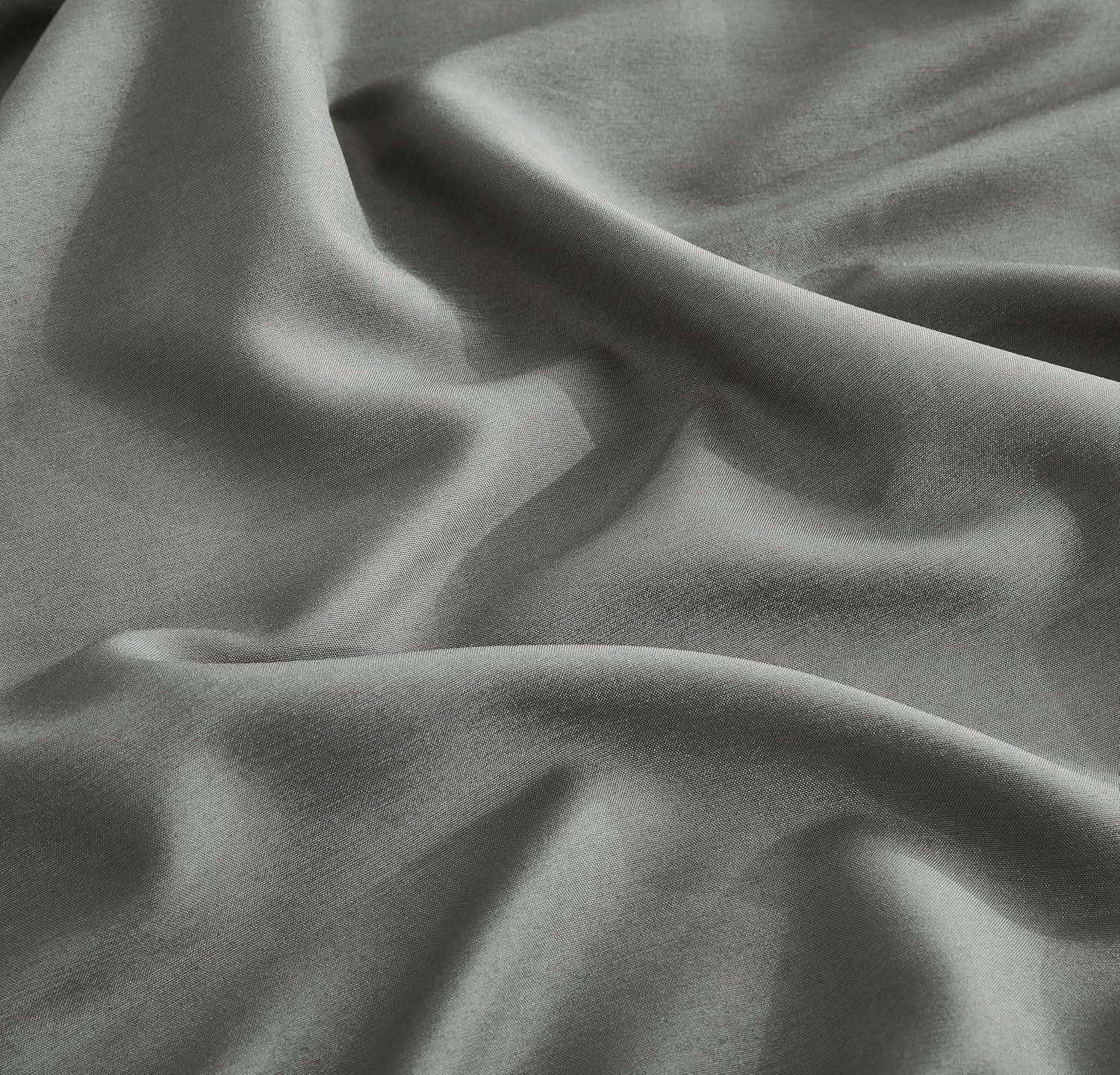 Chezmoi Collection 4-Piece Stone Washed Full Sheet Set, Rayon Derived from Bamboo & Polyester Blended, Breathable & Cooling 15-Inches Deep Pocket Sheets & Pillowcases Set, Dark Gray