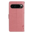 thumbnail image 6 of Allytech Slim Wallet Case for Google Pixel 9 / 9 Pro, Stylish Embossed Pattern PU Leather Shockproof Cover with Card Slots & Cash Pocket & Wrist Strap, Magnetic Clasp Protective Case - Pink, 6 of 9