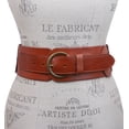 thumbnail image 2 of Ladies 3" (75 mm) Wide High Waist Round Disk Linked Braided Cowhide Top Full Grain Leather Belt, 2 of 4