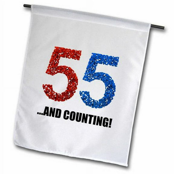 3dRose, 55th Anniversary. And counting. Intricate numbers design., 18 x 27 inch Garden Flag