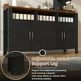 thumbnail image 6 of HAUXITIO 55" Farmhouse Buffet Cabinet with 4 Doors & Open Shelves,Kitchen Storage Sideboard for Dining Room & Living Room,Black, 6 of 10