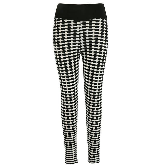 Pantalones de yoga Levantamiento de glúteos Leggings elásticos de cintura alta para mujer Blanco y negro para entrenamiento