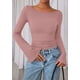 thumbnail image 2 of Top Corto de Manga Larga PRETTYGARDEN para Mujer en Rosa Polvoriento XS, 2 of 9
