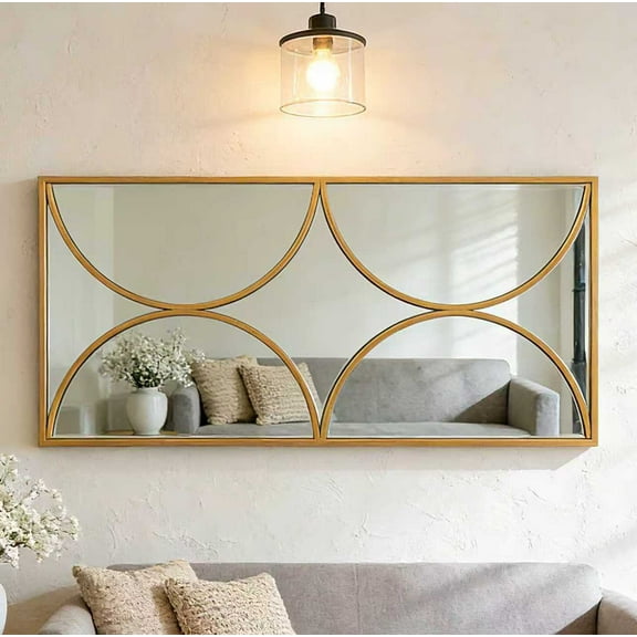 SHYFOY 47"x24" Large Gold Wall Mirror with Metal Frame, Modern Rectangular Accent Mirror for Living Room, Bedroom & Entryway Decor