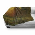 thumbnail image 3 of Nature Soft Flannel Fleece Blanket, Sunset over the City Park Colorado Skyline Autumn Theme Scenic Picture, Cozy Plush for Indoor and Outdoor Use, 50" x 70", Fern Green Dark Orange, by Ambesonne, 3 of 6