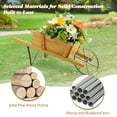 thumbnail image 4 of Costway Small Wooden Wagon Planter Decorative Indoor/Outdoor Rustic Flower Cart with Wheel Walnut, 4 of 10