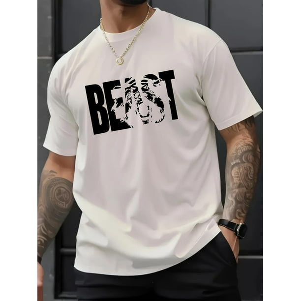 Camiseta informal de algodón puro con cuello redondo y estampado de letras para hombre, ideal para adultos, hombres, mujeres, adolescentes, jóvenes y para el tiempo libre.