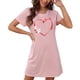 thumbnail image 4 of Camisón corto de mujer, vestido de largo medio con estampado de moda, camisón corto extragrande de mujer, camisón de manga corta con estampado de pecho a la moda, camisón de mujer, 4 of 5