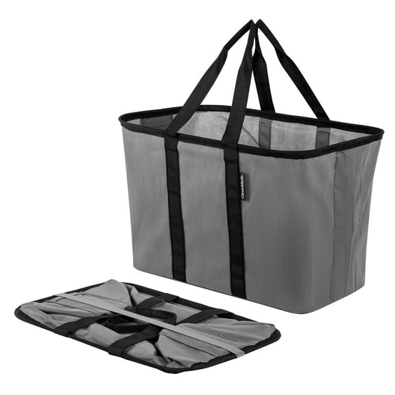 CleverMade Collapsible EcoBasket Tote - 30L - Shadow Gray/Midnight Black