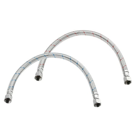 Uxcell 2-Pack 16 Inch Faucet Hose Connector, 9/16" x 9/16" Female Thread Connector for Bathroom