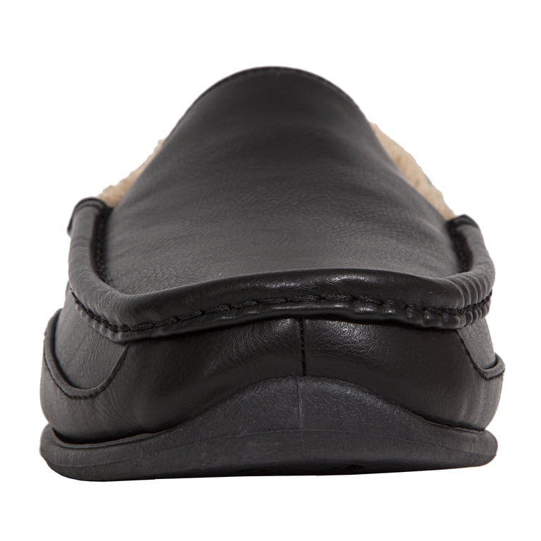 Deer Stags Unisex Spun Faux Leather Slipper - Black - 9 Wide  display picture 1