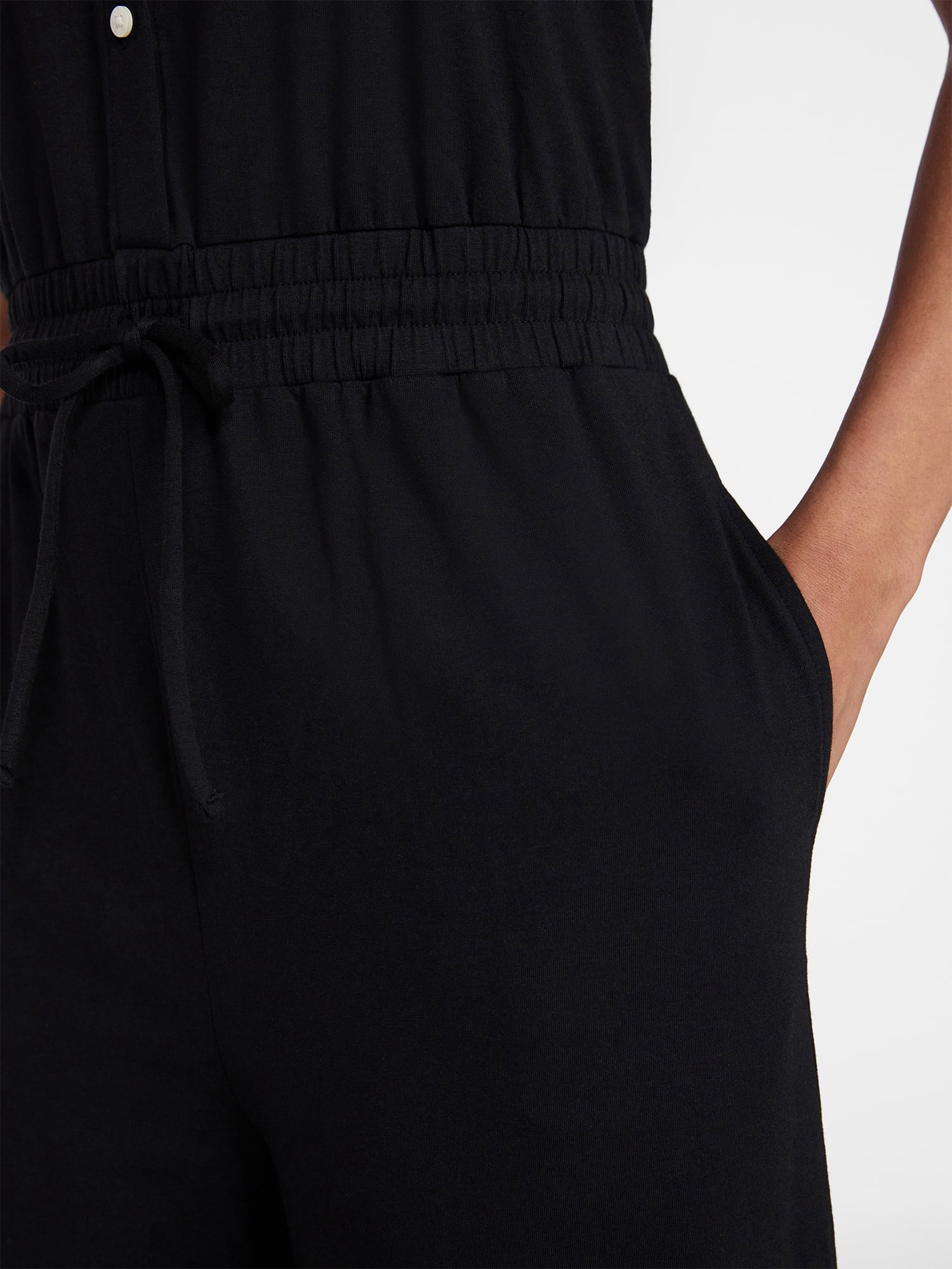 Time and Tru Women's Sleeveless Button Front Jumpsuit, Sizes XS-XXXL