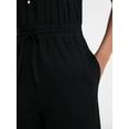 thumbnail image 4 of Time and Tru Women's Sleeveless Button Front Jumpsuit, Sizes XS-XXXL, 4 of 5