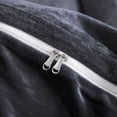 thumbnail image 4 of 3 Pieces Ultra Soft Velvet Duvet Cover Set, Cozy and Warm Bedding Comforter Cover Set, King Size, 1 Duvet Cover with 2 Pillow Shams, Charcoal Gray, 4 of 5