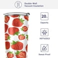thumbnail image 4 of Summer Strawberry Tumbler with Straw Lid, 20oz Stainless Steel Tumbler Cup Double Wall Vacuum Insulated Travel Coffee Mug for Hot and Cold Drinks, 4 of 6