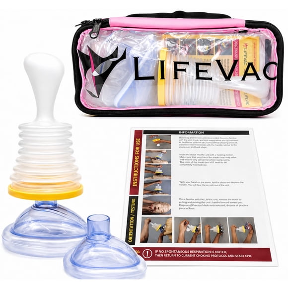 LifeVac Pink Travel Kit - Choking Rescue Device, Portable Suction Rescue Device First Aid Kit for Kids and Adults, Portable Airway Suction Device | Anti Choking Device for Children and Adults