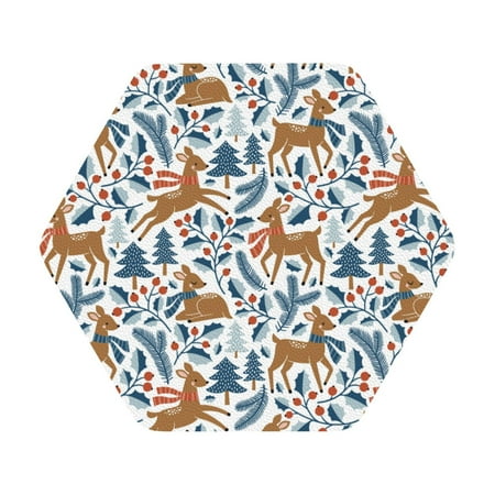 

Matuu winter Scarf deer for Cup Coasters Set of 6 Leather Coasters Desk Coasters for Office Measures 4” x 4” Hexagon