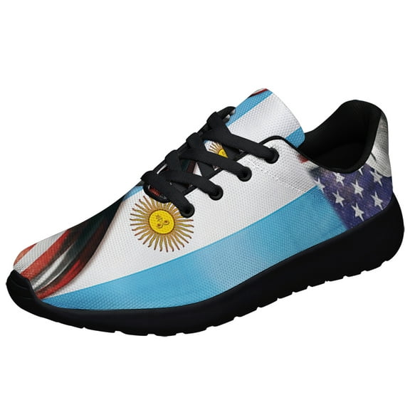 Argentina Vs American flag Shoes Sneakers for Women Men Black Size 3.5