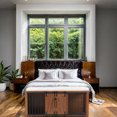 thumbnail image 4 of Demi Bonn 56"L Furniture Style Dog Crate with Removable Cushion and Sliding Door, Wood Kennel & Bench Ottoman for Bedrooms, Living Rooms, Brown, 4 of 12