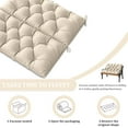 thumbnail image 5 of Kimunuk Outdoor Swing Cushion , 40" X 40" X 5" Waterproof Bench Chair Replacement Cushion with 6 Ties for Patio Porch, Cream, 5 of 7