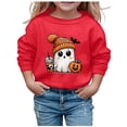 thumbnail image 1 of GDREDA Sweat à Capuche Tendance pour Filles Imprimé Mignon Manches Longues pour Enfants Idéal pour Halloween Col Rond Confort Rouge, 11-12 Ans, 1 of 4