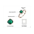 thumbnail image 4 of Jewelrypalace Square 0.5ct Created Nano Russian Simulated Emerald Solitaire Engagement Ring 925 Sterling Silver Rose Gold Plated, 4 of 6
