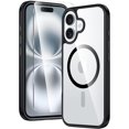 thumbnail image 1 of for iPhone 16 Pro-Max Case: Magnetic Military Grade Drop Protection Anti Yellowing Cell Phone Cover - Rugged Shockproof Protective Bumper Transparent Cases(Clear),Clear-black, 1 of 5