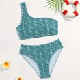 thumbnail image 5 of GYRATEDREAM Girls Swimsuit 2 Piece One Shoulder Cutout Girls Bikini Top High Waisted Bottom Bathing Suits for 11-12Y, 5 of 7