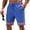 Blue, variant on Bermuda Shorts for Men Summer Casual Waffle Knit Elastic Waist Straight Leg Slim Fit Beach Shorts with Pockets
