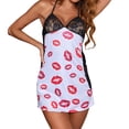thumbnail image 2 of Summer Sales Under $5 CNJKEHIUV Ladies Lace Hollow Print Pattern Suspender Nightdress Pajamas L, 2 of 8