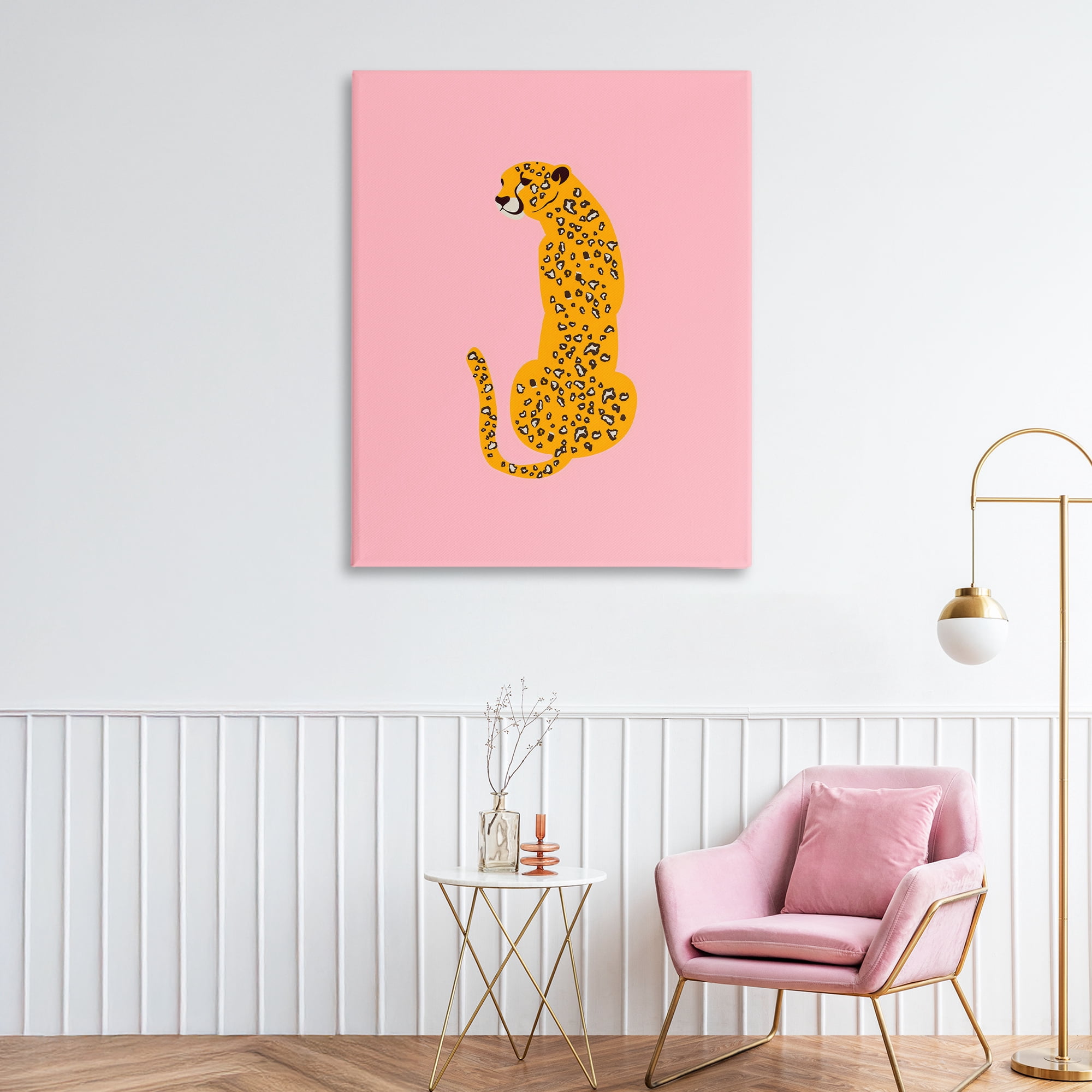 Stupell Industries Yellow Jaguar on Pink Canvas Wall Art, design by Creative Studio