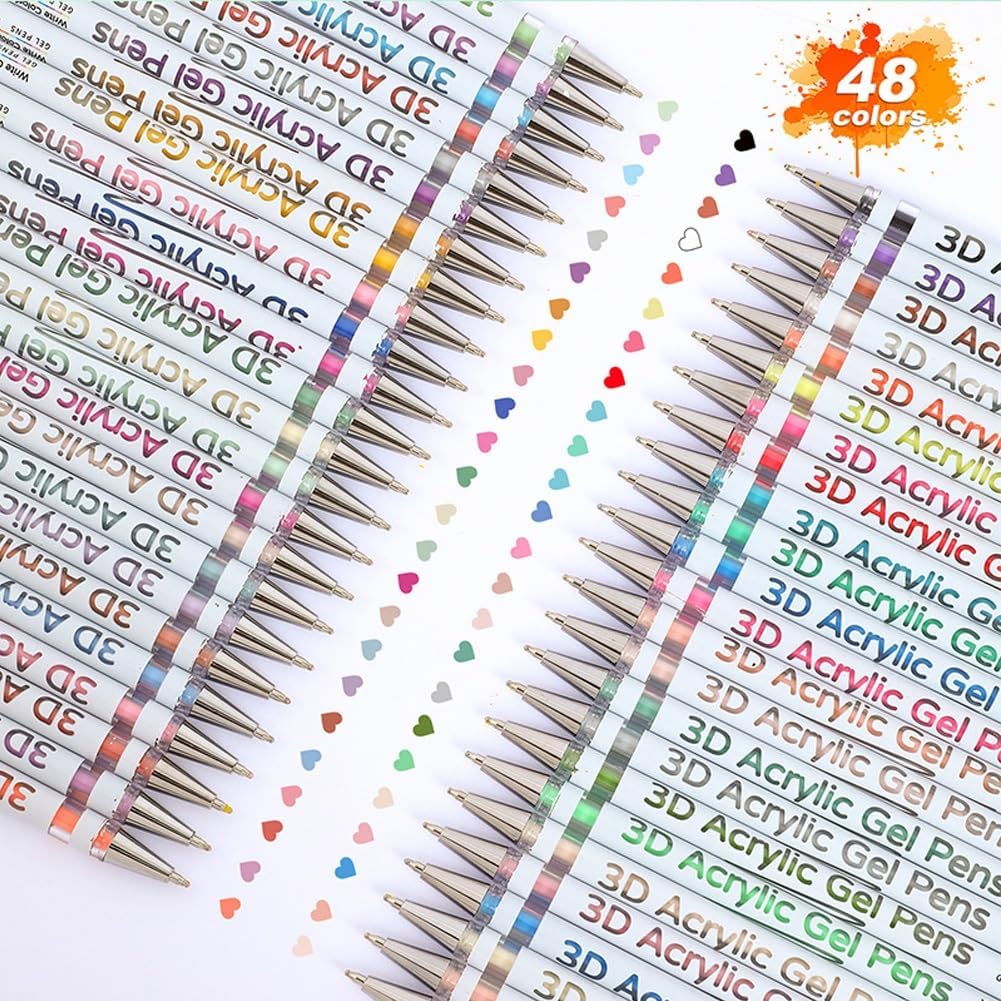 2026 New Scented Lava Gel Pen Set,3D Acrylic Gel Pens,1.0mm Colored Gel Pens Infused for Doodle,Drawing,DIY Projects,Crafts Art