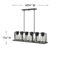 thumbnail image 2 of 6 Light Linear Chandelier in Industrial Style 43.75 inches Wide By 11.25 inches High-Brushed Nickel Finish-Clear Glass Color Bailey Street Home, 2 of 7