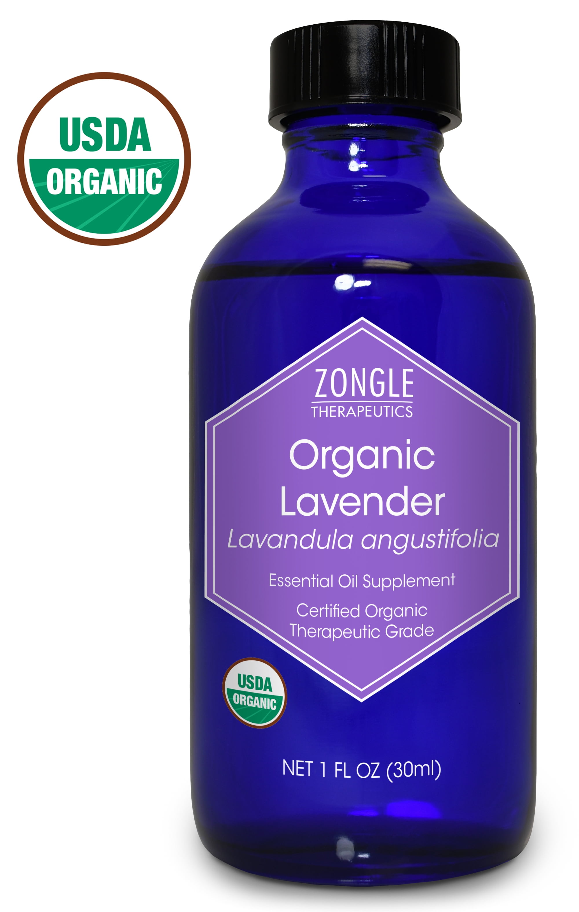 Zongle USDA Certified Organic Lavender Essential Oil, Bulgarian, Safe To Ingest, Lavandula Angustifolia, 1 OZ