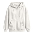 thumbnail image 6 of Trikvn Women's Quarter Zip Pullover Hoodie Textured Long Sleeve Sweatshirt Casual Drop Shoulder Hooded Tops with Kangaroo Pocket Fall Fashion Athletic Wear, 6 of 6