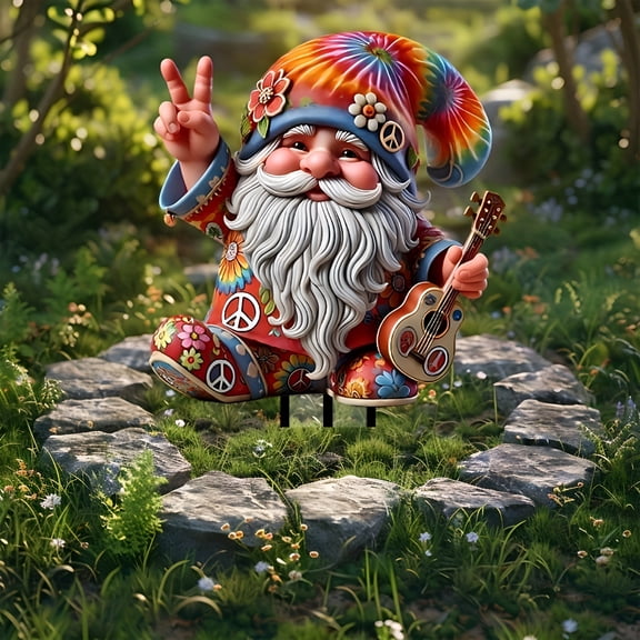 HIBIBUD 2026 New Garden Gnomes - Gnome Stakes Collectible Figurines Miniature Resin Garden Statues for Patio,Lawns Ornament,Gardening Gifts for Housewarming,Garden Gnomes Outdoor