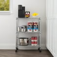 thumbnail image 6 of IRIS 3-Tier Wire Storage Shelf with Caster, 600 lb Capacity, 32"W x 14"D x 24"H, Silver, 6 of 16