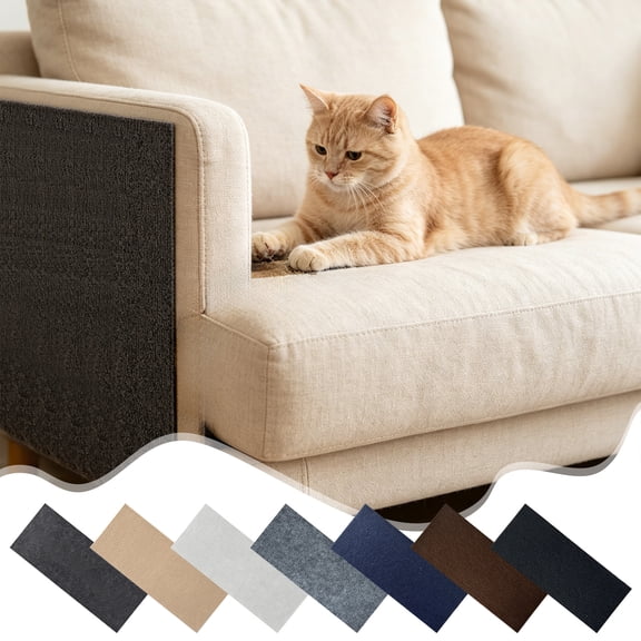 Trimmable Adhesive Cat Scratch Mat, Protective Claw Pad for Furniture, Walls, Tree Stands, Stairs & Scratching Posts, Topliu