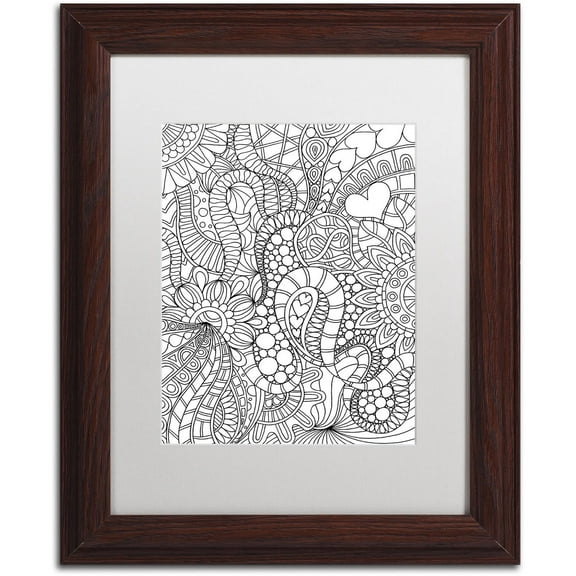 Trademark Fine Art "Mixed Coloring Book 62" Canvas Art by Kathy G. Ahrens, White Matte, Wood Frame