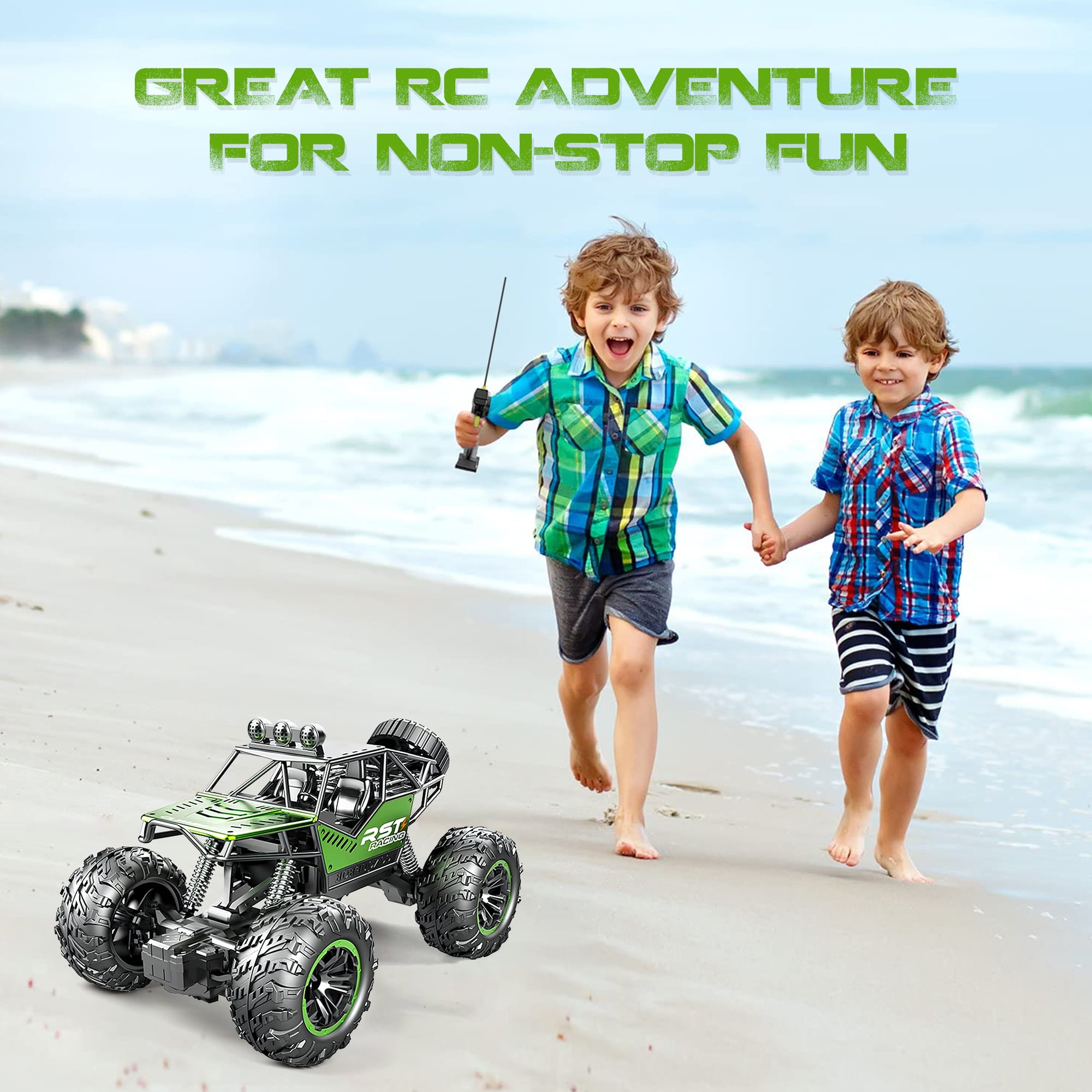 Carsky RC Cars-1:18 Scale Remote Control Car, Rechargeable Off Road RC Vehicle Monster Truck Crawler for Christmas 5-12 Boys Gift Toy