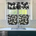thumbnail image 3 of Kitchen Curtains 24 Inch Short - 3 Panel Set, Cute Horse Pony Print, Rod Pocket Window Curtain, 100% Polyester for Farmhouse, Retro Rural Kitchen, Easy Wash, 3 of 6