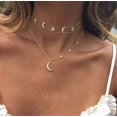 thumbnail image 3 of Estrella Personalidad Luna Collar Clavícula Cadena Geométrica Collares Colgantes, 3 of 8
