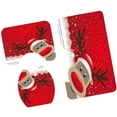 thumbnail image 4 of Juego de 3 alfombrillas de baño con alfombrilla de contorno, cubierta de tapa de inodoro, alfombrilla de baño antideslizante, juego de alfombrillas de inodoro para el hogar y el hotel brillar Hogar, 4 of 5