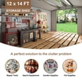 thumbnail image 5 of MUCHANT 12'x14' Outdoor Metal Storage Shed with Updated Frame Structure and Lockable Doors, Steel Garden Tool Sheds for Backyard, Patio, Lawn, White, 5 of 8