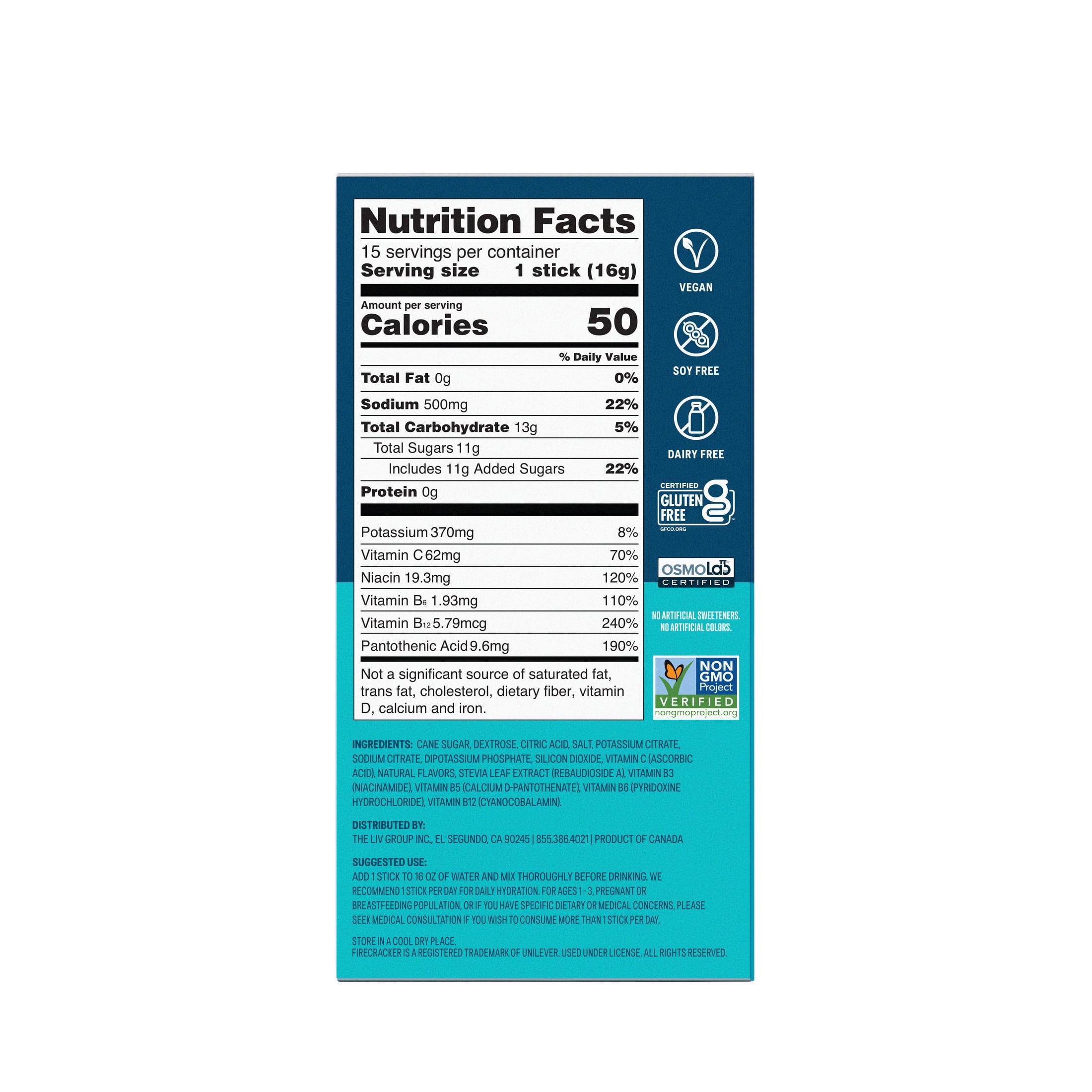 Liquid I.V.® Popsicle Firecracker Hydration Multiplier® Powdered Electrolyte Drink Mix, 15 Count Packets