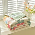 thumbnail image 2 of chaungfeng Summer Washed Conditioned Quilt, Summer Cool Quilt, Soft and Delicate, Skin-Friendly and Light, Print Floral Pattern, Suitable for All Seasons, can be Used as a Gift (39.4x59.1 Inch), 2 of 7