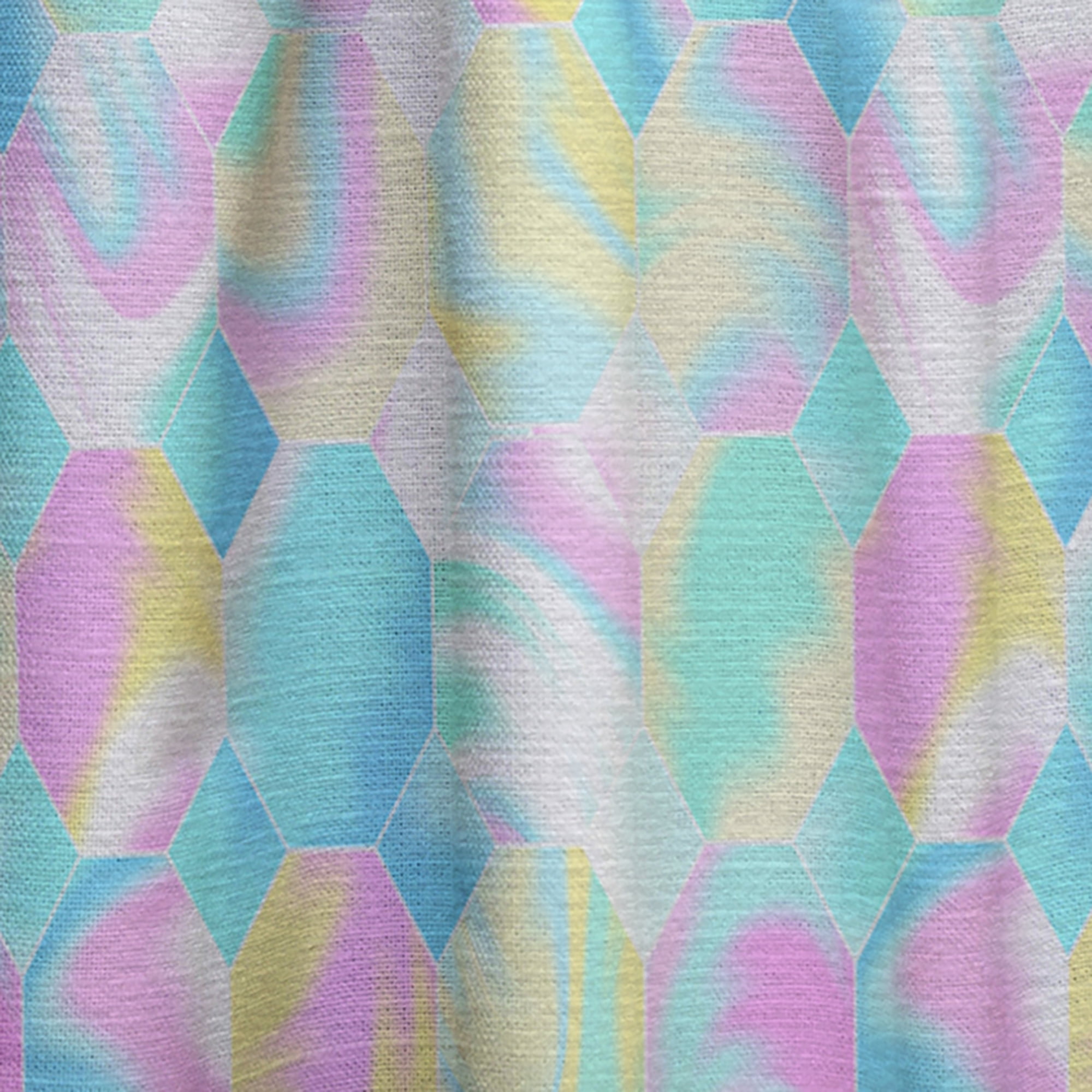 Designart 'Holographic Light Blue and Pink Pattern' Modern & Contemporary Curtain Panel