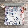thumbnail image 3 of Ambesonne Abstract Quilted Bedspread Set 3 Pcs, Digital Code Numbers, King Size, Teal Black, 3 of 3